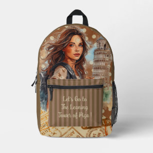 Sac À Dos Imprimé Vacances, Allons à la Tour penchée de Pise !