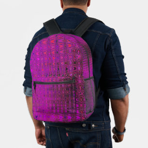 Sac À Dos Imprimé Vagues Abstraites Magenta Retro Boomerang