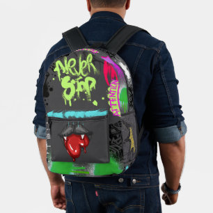 Sac À Dos Imprimé Vampire manger coeur Streetart spray peinture