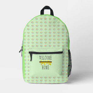 Sac À Dos Imprimé Vert menthe pâle avec logo d'accueil