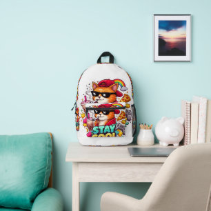 Sac À Dos Imprimé Vibes Cool – Mode Streetwear Chat Relax