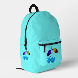 Sac À Dos Imprimé Vibrant Blue Cerises Pop Art Moderne
