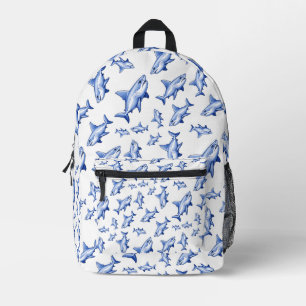 Sac À Dos Imprimé Vibrant Motif de requin bleu