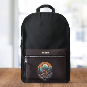 Sac À Dos Imprimé Vie cyclable, personnalisable rétro