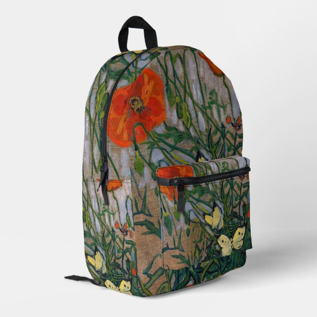 Sac À Dos Imprimé Vincent van Gogh - Papillons et papillons (Coin arrière gauche)