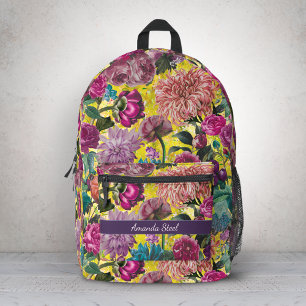 Sac À Dos Imprimé Vintage coloré jaune Floral monogrammed