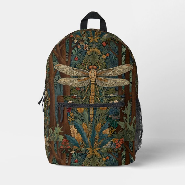 Sac À Dos Imprimé Vintage dragonfly boho chic botanique (Recto)