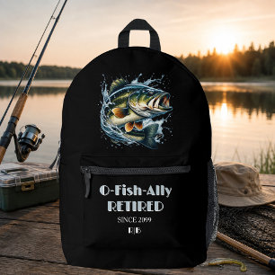 Sac À Dos Imprimé Vintage OFishAlly Retraité Gros Poisson Morde à l'