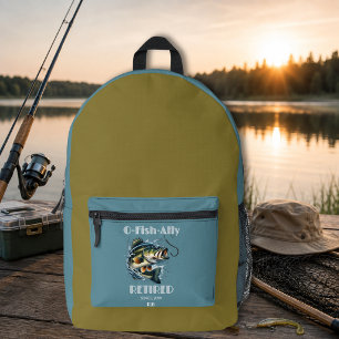 Sac À Dos Imprimé Vintage OFishAlly Retraité Gros Poisson Mords à l'
