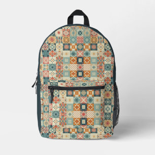 Sac À Dos Imprimé Vintage, patchwork, paré