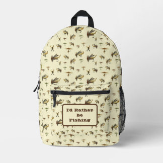 Sac À Dos Imprimé Vintage Trout Flies Motif Je préfère pêcher