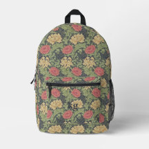 Vintage William Morris Marine Bleu Rouge Chrysanth