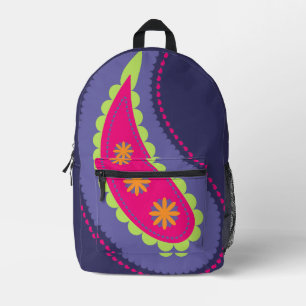 Sac À Dos Imprimé Violet et rose paisley