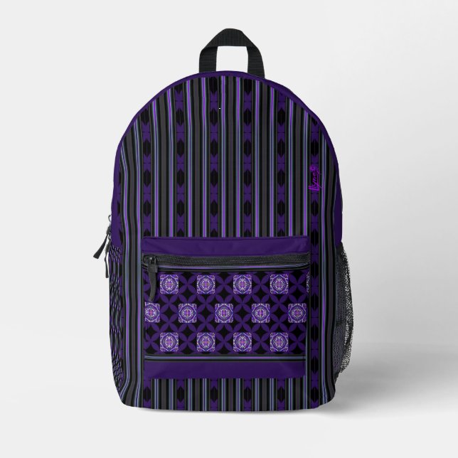 Sac À Dos Imprimé violet w3 (Recto)