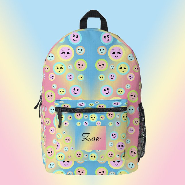Sac À Dos Imprimé Visages heureux en pastel - mignons enfants person (Créateur téléchargé)