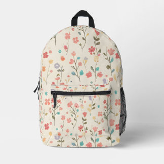 Sac À Dos Imprimé Whimsical Pastel Wildflower Meadow