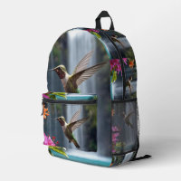 "Whispers of Nature : Hummingbird, Cascade,