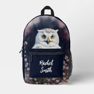 Sac À Dos Imprimé White Owl Night Portrait