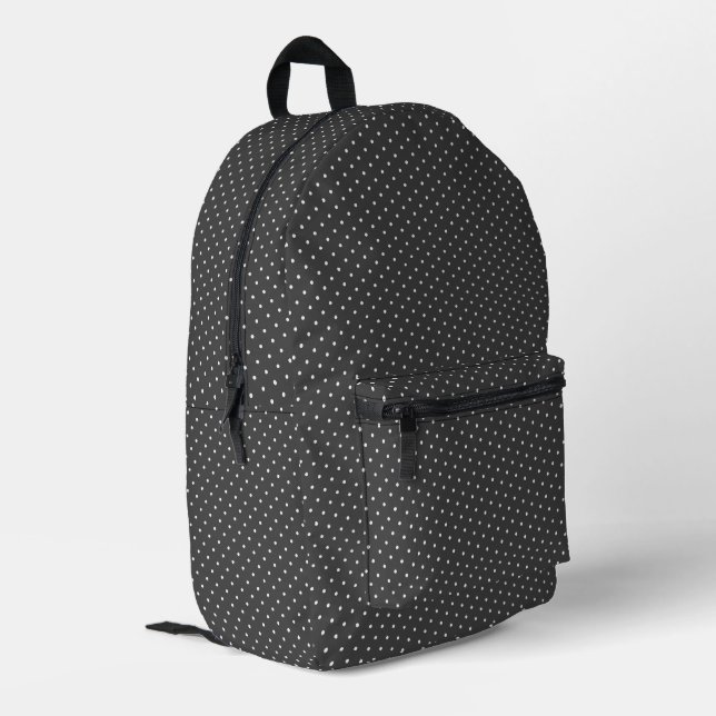 Sac À Dos Imprimé White Polka Dots On Pewter Gray (Coin arrière gauche)