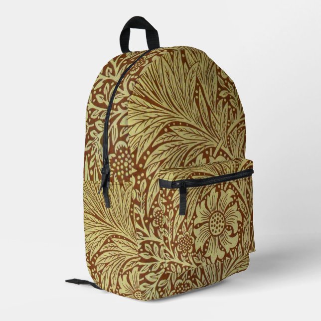 Sac À Dos Imprimé William Morris Marigold Motif de fleurs antiques (Coin arrière gauche)