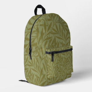 Sac À Dos Imprimé William Morris Willow Antique Green Leaf Vine Art