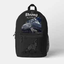 Sac À Dos Imprimé Wolf Strong