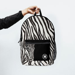 Sac À Dos Imprimé Zèbre Noir Et Blanc Moderne Tendance Stripe Initia