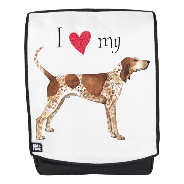 Sac À Dos J'aime mon American English Coonhound (Devant)