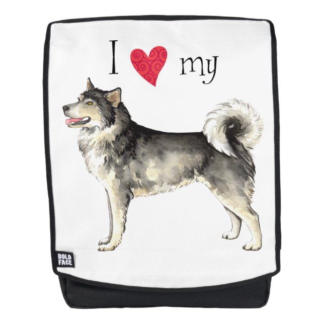 Sac À Dos J'aime mon malemute (Devant)