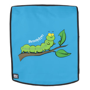Sac À Dos Joli dessin animé de chenille verte mignonne