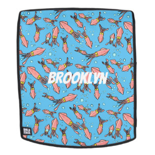 Sac À Dos Joli motif caricature de calmar rose