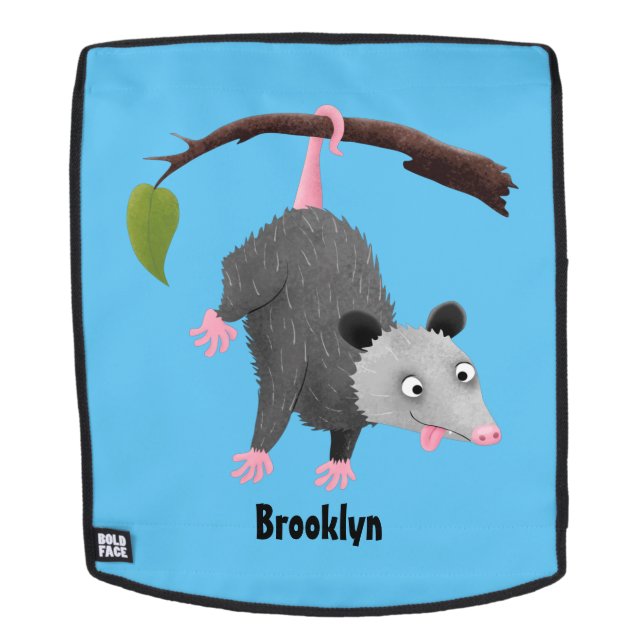 Sac À Dos Joli opossum accroché à la branche dessin animé (Devant amovible)