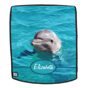 Sac À Dos Le dauphin dans l'eau bleue personnalisent