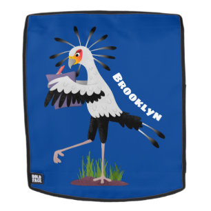Sac À Dos Le mignon secrétaire oiseau écrire des notes dessi