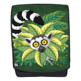 Sac À Dos Lémuriens de Madagascar dans une jungle exotique