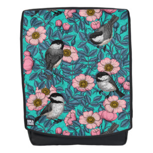Sac À Dos Les poulets dans la nature rose, rose et bleu