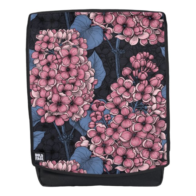 Sac À Dos Lilac rose sur bleu foncé (Devant)