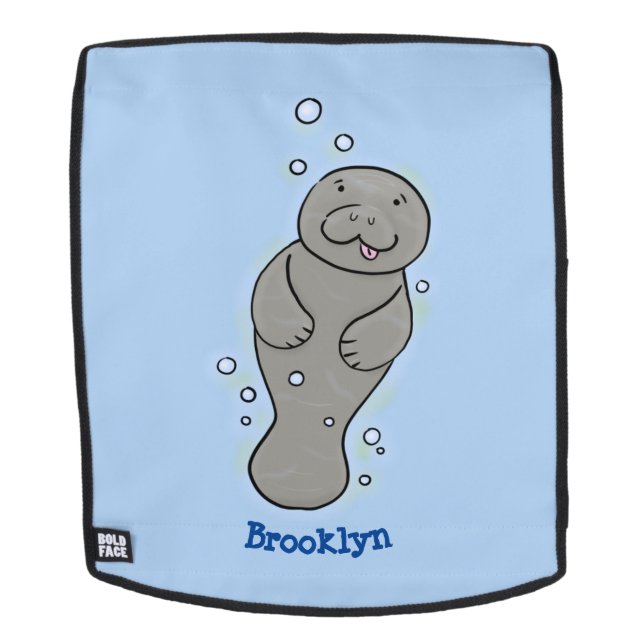 Sac À Dos Mignonne manatée bébé avec bulles illustration (Devant amovible)