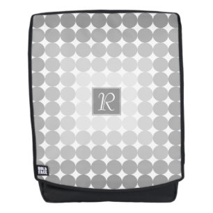 Sac À Dos Monogramme des cercles gris modernes