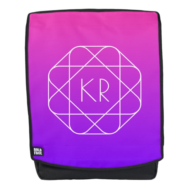 Sac À Dos Monogramme géométrique cool | Violette violette ma (Devant)
