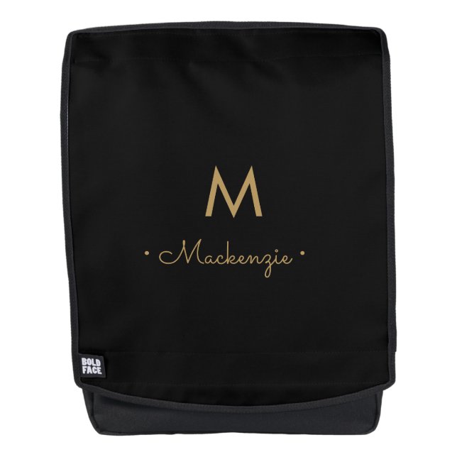 Sac À Dos Monogramme or moderne élégant (Devant)