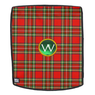 SAC À DOS MONOGRAMME ROUGE VERT ÉCOSSE TARTAN ET STONE GEMMS