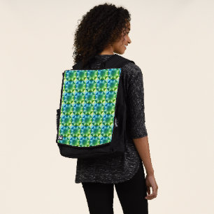 Sac à dos - Motif à courtepointe en bleu et vert
