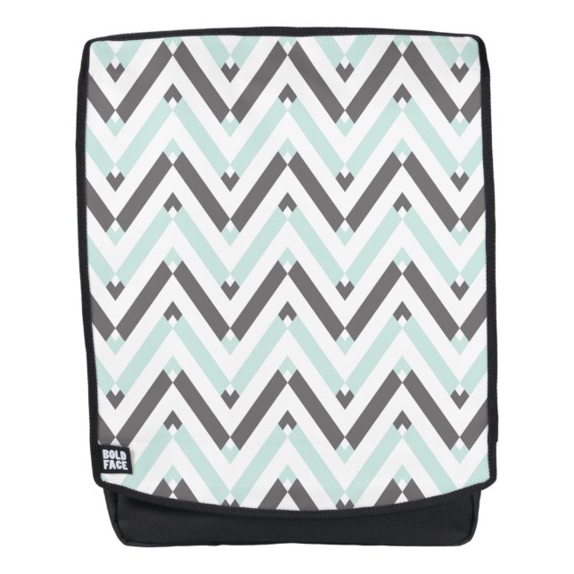 Sac À Dos Motif chic à la menthe blanc gris (Devant)