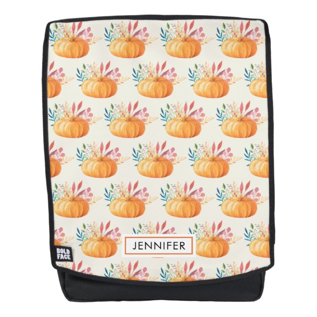 Sac À Dos Motif Citrouille d'aquarelle orange (Devant)