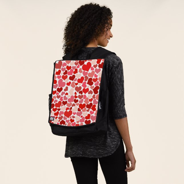 Sac À Dos Motif Des Coeurs, Coeurs Rouges, Amour (Porté)