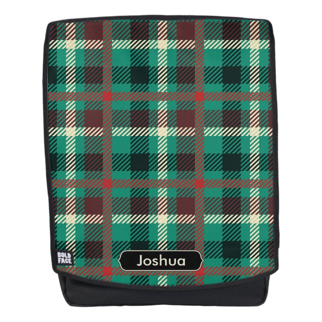 Sac À Dos Motif turquoise avec monogramme personnalisé (Devant)