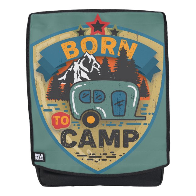 Sac À Dos Né à Camp Word Art (Devant)