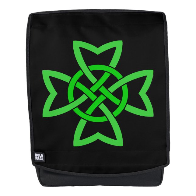 Sac À Dos Noeud Celtique Irlandais Vert Loopé (Devant)