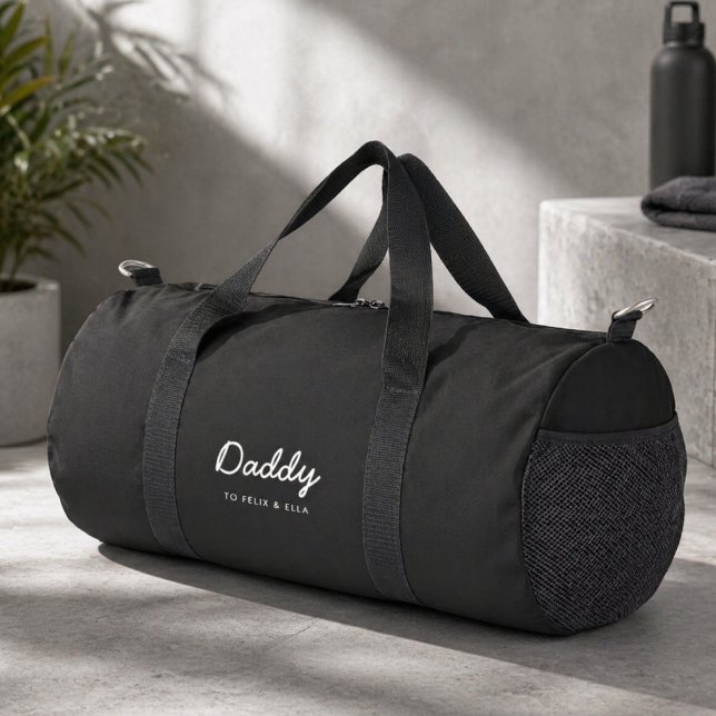 Sac à dos Papa | Sac de sport personnalisé avec le (Personalized Daddy duffel bag with kids names for gym days, travel, and weekends.)